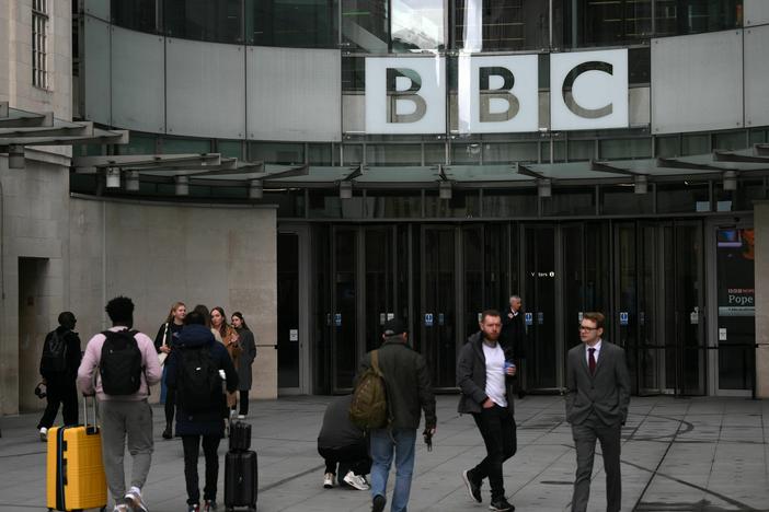 The headquarters of the British Broadcasting Corporation (BBC) in London on Apr 28, 2023, the day BBC chairperson Richard Sharp resigned.
