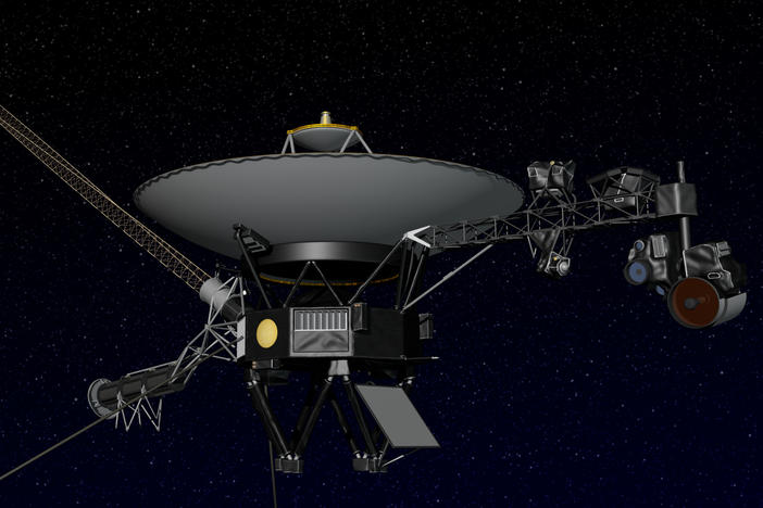 Artist's concept of NASA's Voyager spacecraft. After the Voyager 1 and its replica Voyager 2 launched in 1977, their power sources are slowly dying.