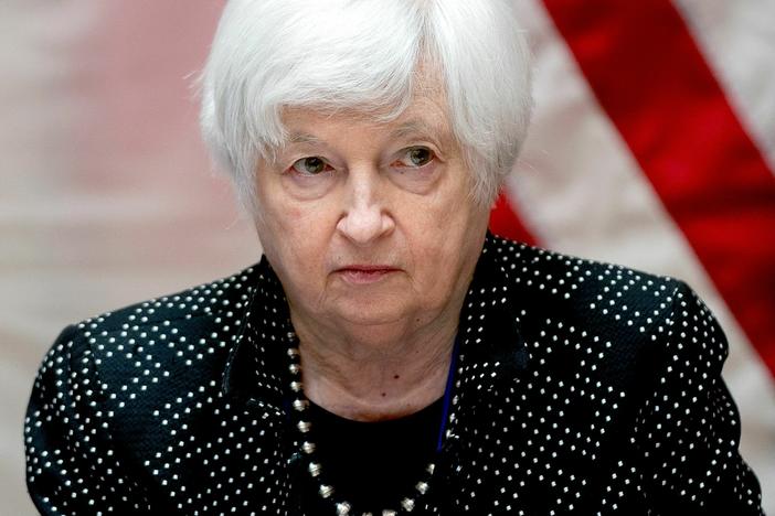 Treasury Secretary Janet Yellen, seen here on April 13, warned on Monday that the federal government could default on its debt as early as June 1 unless Congress raises or suspends the debt ceiling.