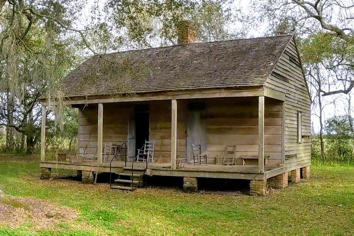 Twenty-two timber cabins, built for enslaved people, are on the Evergreen Plantation in the West Bank of St. John the Baptist Parish, La.