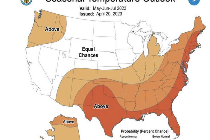 A large section of the U.S. could see warmer temperatures than normal, NOAA said as it gave an update on current forecasts calling for an El Niño climate pattern.