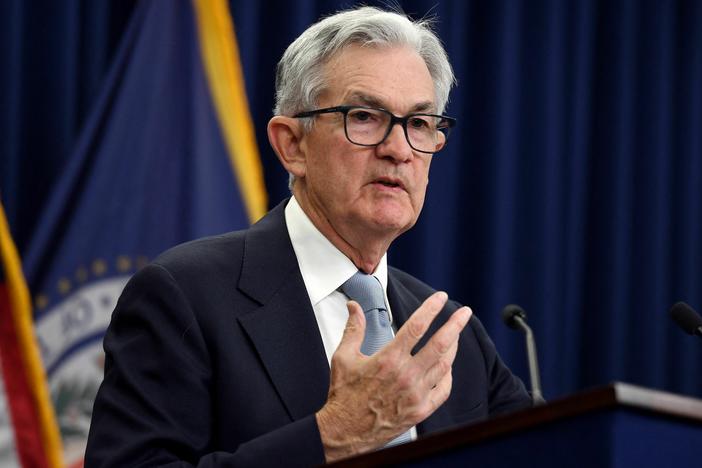 Federal Reserve Chair Jerome Powell speaks during a news conference at the Federal Reserve in Washington, D.C, on March 22, 2023. The Fed raised interest rates again Wednesday but signalled it may be the last hike for a while.