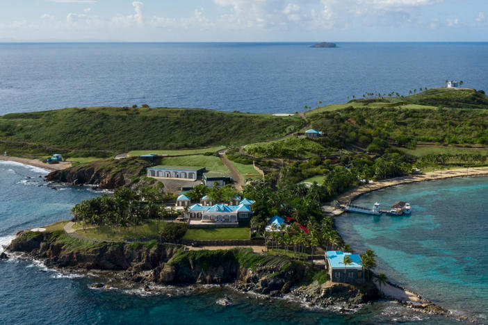 Little Saint James, an island previously owned by the disgraced financier Jeffrey Epstein, has been sold. The 71.6-acre property, seen here in an aerial view, includes a main compound and four guest villas.