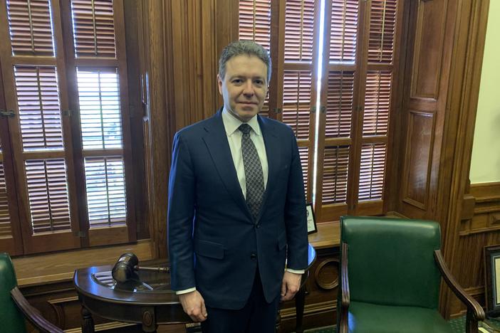 Jonathan Mitchell, pictured on April 27 inside the statehouse in Austin, Texas, is credited with devising the legal strategy behind the near-total abortion ban in Texas known as S.B. 8.