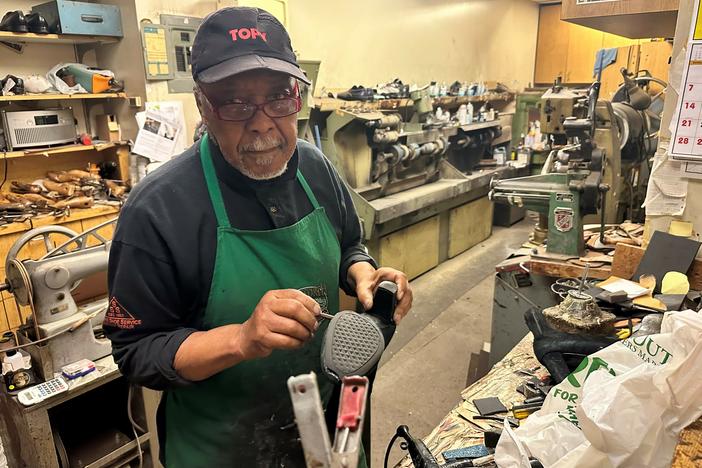 Cobbler James Wallace Sears has spent decades fixing the shoes of lawyers, consultants and financial advisers who work in nearby corporate towers. With so many of them still working from home, he's not sure his business will survive.