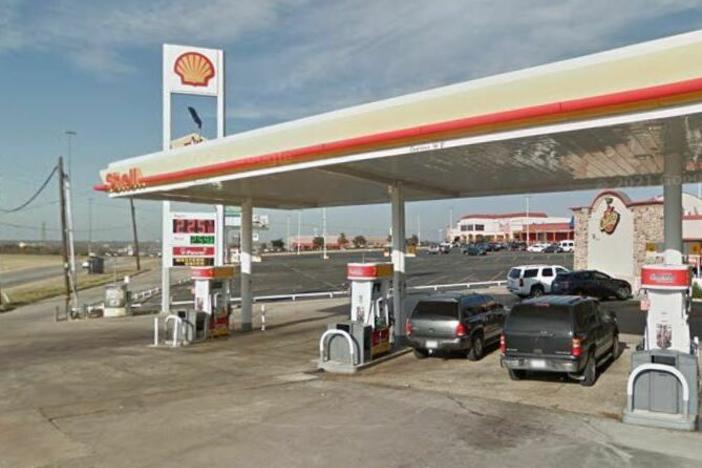 A screenshot taken from Google Street View shows the gas station parking lot in Dallas where Gabriella Gonzalez was fatally shot the morning after she'd gotten an abortion in Colorado.
