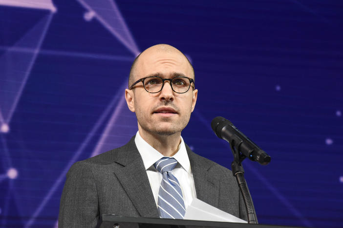 <em>New York Times</em> chairman and publisher A.G. Sulzberger, shown above, on Monday called for journalists to operate independent of government pressure, corporate influence, partisan agenda - and personal ideology.