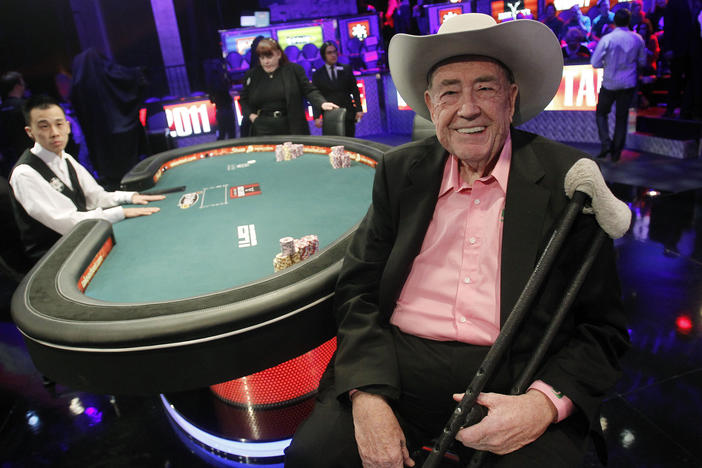 Doyle Brunson is pictured prior to play at the final table of the World Series of Poker in Las Vegas on Nov. 8, 2011.