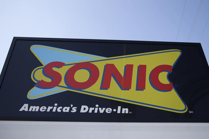 This file photo shows a sign for a Sonic Drive-In.