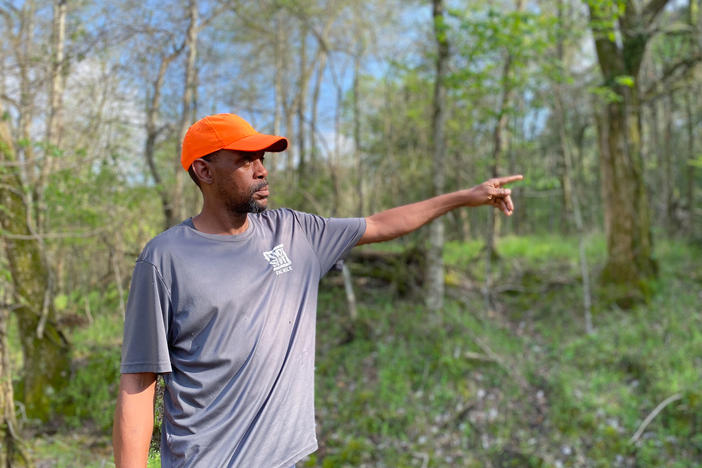 Deemmeris Debra'e Burns shows the spot on a rural road in Satartia, Miss., where he lost consciousness when a carbon dioxide pipeline ruptured, an experience he thinks is a warning for America.