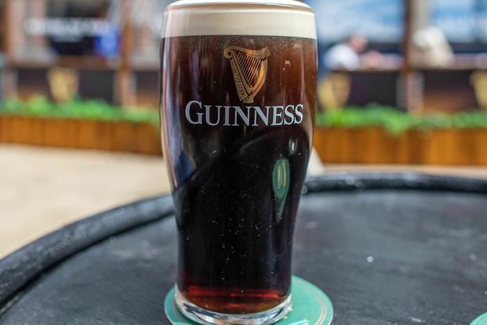 A freshly poured pint of Guinness is pictured in Dublin, on June 7, 2021.