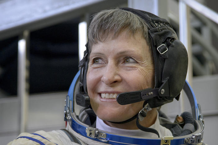 Astronaut Peggy Whitson, probably thinking about breaking records or being in space.