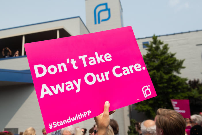 Abortion rights supporters rally outside a Planned Parenthood clinic in St. Louis on May 31, 2019. At the time, it was the last location in Missouri performing abortions. The state's abortion ban took effect soon after the Dobbs decision in 2022.