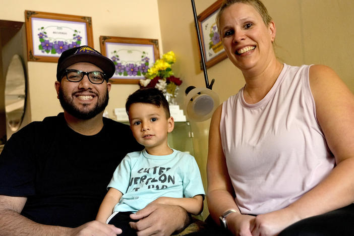 Alicia Celaya, David Cardenas and their son Adrian, 3, in Phoenix in April. Celaya and her family will lose their Medicaid coverage later this year, a result of a year-long nationwide review of the Medicaid enrollees that will require states to remove people whose incomes are now too high for the program.