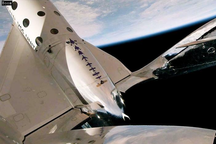 The space plane "Unity" travelled 54 miles above Earth, providing a great view and a few minutes of weightlessness.