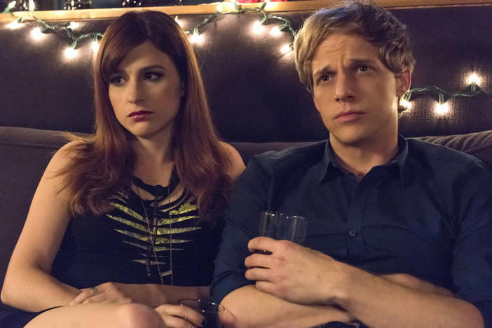 Gretchen (Aya Cash) is a self-centered music publicist who falls in love with Jimmy (Chris Geere) in the FXX series <em>You're the Worst.</em>