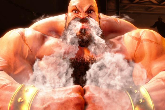 Zangief gets all steamed up before a bout.