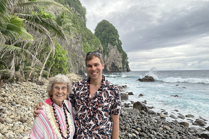 Joy Ryan and her grandson Brad at the National Park of American Samoa. The pair visited all 63 U.S. national parks together