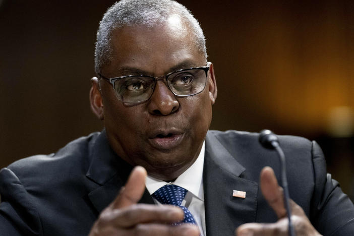 U.S. Secretary of Defense Lloyd Austin speaks before a Senate Appropriations hearing on the President's proposed budget request for fiscal year 2024, on Capitol Hill in Washington, on May 16, 2023.