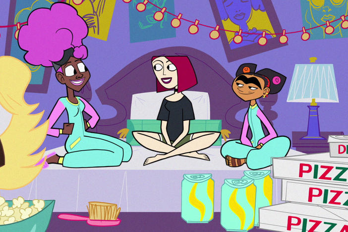 Harriet Tubman, Joan of Arc and Frida Kahlo in the animated series <em>Clone High.</em>