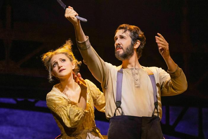 Annaleigh Ashford, left, and Josh Groban star in Broadway's current revival of <em>Sweeney Todd</em>. Ashford says it's rare for musicals to have this large of an orchestra.