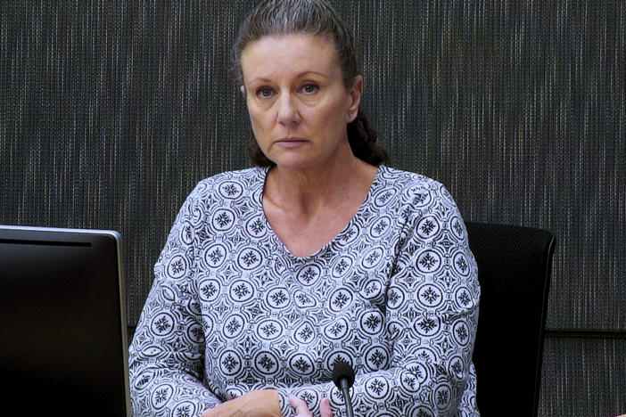 Kathleen Folbigg appears via video link during a convictions inquiry at the NSW Coroners Court, Sydney, Wednesday, May 1, 2019.