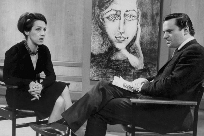 Artist Francoise Gilot appears during an interview with Reginald Bosanquet in London on March 3, 1965, in connection with the publication of her book, <em>My Life With Picasso</em>.