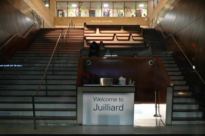 The entrance to The Juilliard School, which is located at Lincoln Center's campus in New York City.