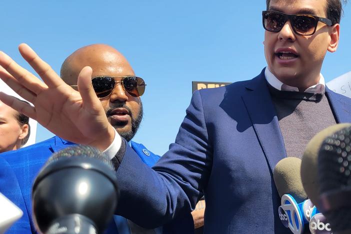 Rep. George Santos faces 13 federal charges.  The New York Republican is fighting to keep secret the names of individuals who backed his jail bond.