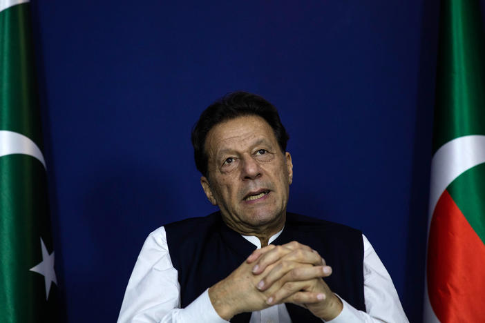 Imran Khan, Pakistan's former prime minister, during an interview in Lahore, Pakistan, on June 2.