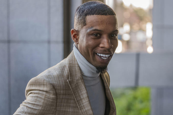 Tory Lanez at his trial for the shooting of Megan Thee Stallion in Dec. 2022. Lanez was found guilty of all three felony charges.