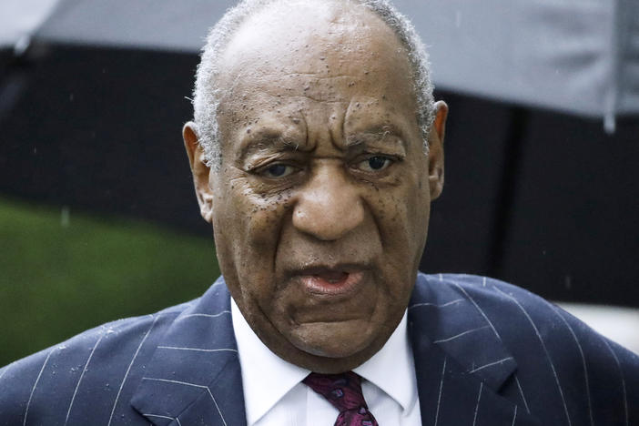 In a new lawsuit, nine women accuse Bill Cosby of using his "power, fame and prestige" to sexually assault them. The 85-year-old is pictured in 2018 arriving for his sexual assault conviction sentencing hearing in Norristown, Pa.