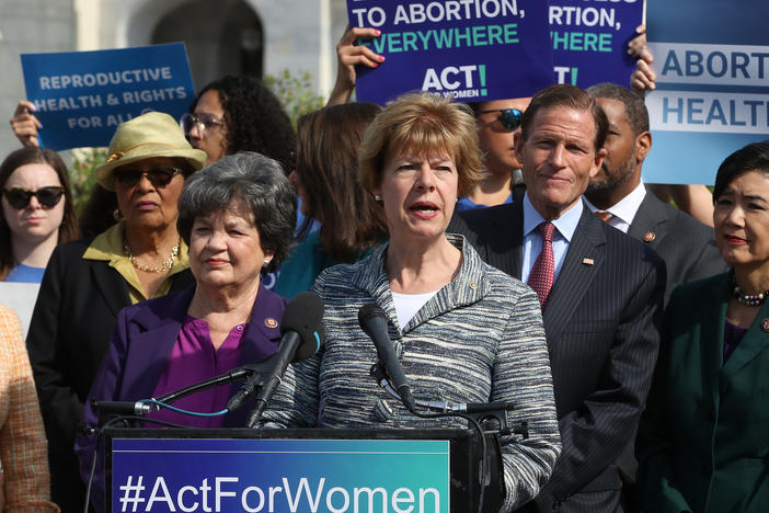 Democratic Sen. Tammy Baldwin in Washington, D.C., in 2019. Her state of Wisconsin now has near total ban on abortion under an 1849 law.