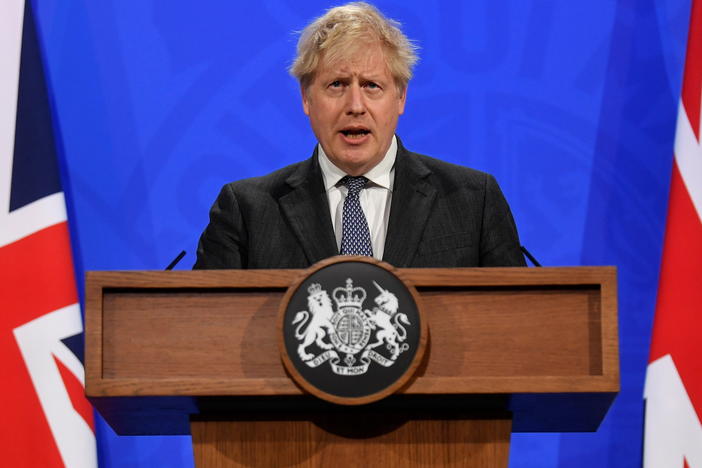 Britain's Boris Johnson, pictured in 2021, resigned as prime minister last year, but his policies are still felt. He resigned his seat in the House of Commons last week after receiving a draft of a report excoriating his behavior as prime minister.