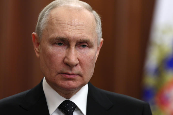 Russian President Vladimir Putin addresses the nation on Saturday after Yevgeny Prigozhin, the owner of the Wagner Group military company, called for armed rebellion and reached the southern city of Rostov-on-Don.
