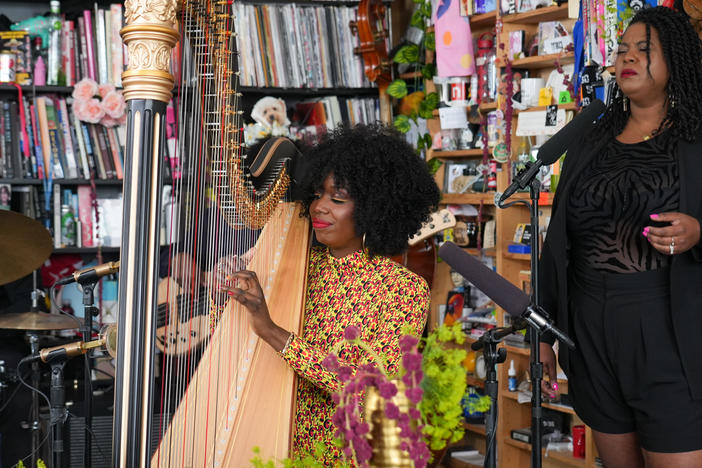 Brandee Younger performs a Tiny Desk concert in Washington, D.C.