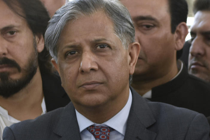 Pakistan's law and justice minister, Azam Nazeer Tarar, seen here in April in Islamabad, said in an interview with NPR that Pakistan's use of an anti-terrorism law is "fully compliant with international guarantees for free trial" and said those accused have the right to "engage counsel of their choice." He expects it will take "a few months" for trials to wrap up.