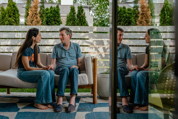 Brian Wallach and Sandra Abrevaya at their home in suburban Chicago.