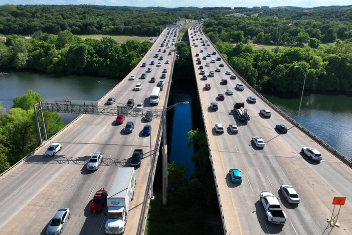 More than 50 million Americans are expected to travel at least 50 miles from home over the upcoming July Fourth weekend. Traffic in Austin, Texas, is seen here in April.