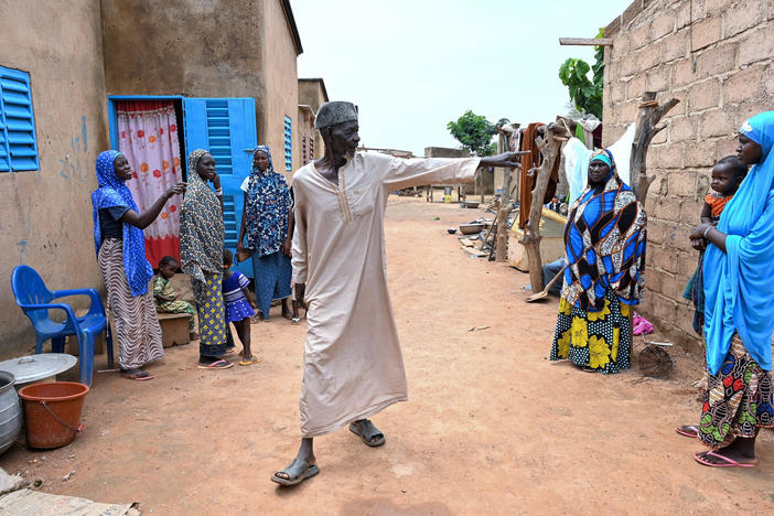 About 2 million people in Burkina Faso have been displaced during the current conflict, including these individuals in Gampela, who fled jihadists' attacks.