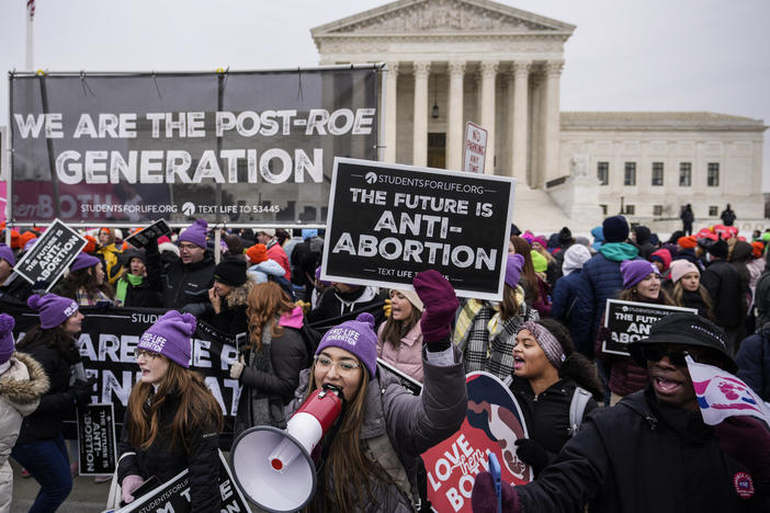 Anti-abortion activists rallied outside the U.S. Supreme Court during the 49th annual March for Life rally on January 21, 2022 in Washington, DC. The rally activists called on the U.S. Supreme Court to overturn the Roe v. Wade decision, which it did a few months later on June 24, 2022.
