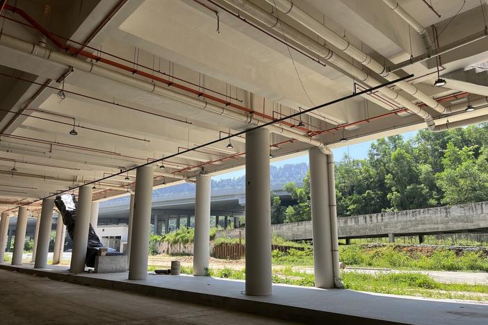 An unfinished bus terminal that will be joined with the East Coast Rail Link in Malaysia.