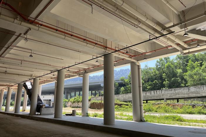 An unfinished bus terminal that will be joined with the East Coast Rail Link in Malaysia.