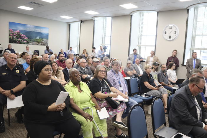 Local representatives gather in Beckley, W.Va., to select a regional representative for the nonprofit council that will be responsible for distributing funds from the state's opioid settlement. Around the country, state councils like this will decide how to spend $50 billion in opioid settlement funds.