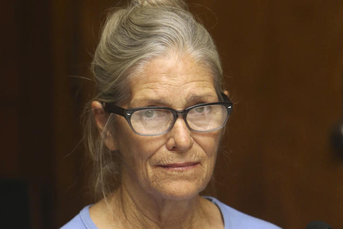 Leslie Van Houten attends her parole hearing at the California Institution for Women on Sept. 6, 2017 in Corona, Calif.