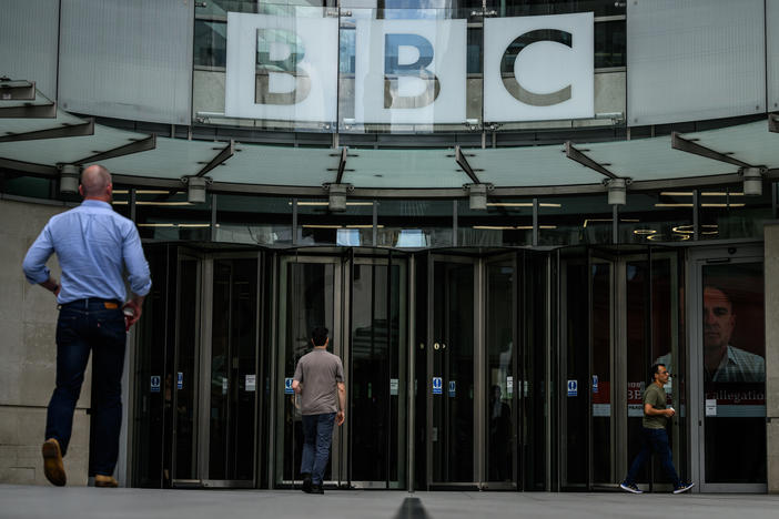 BBC Broadcasting House on July 10, 2023 in London, England. Last week, the Sun newspaper published allegations that a BBC presenter had paid tens of thousands of pounds to a teenager in exchange for explicit photos.