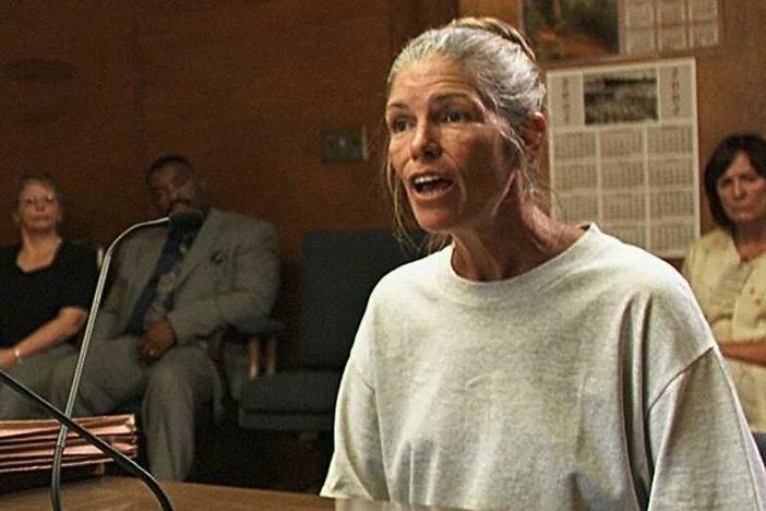 Leslie Van Houten is now living in a halfway house in California, after an appeals court upheld her grant of parole. She's seen here speaking to Board of Prison Terms commissioners in 2002.