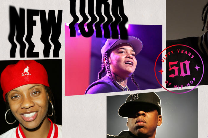 MC Lyte, Young M.A, Jay-Z & A$AP Rocky. Collage by Jackie Lay / NPR.