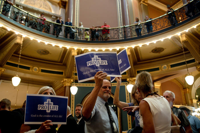 In a special legislative session that lasted around 15 hours, Republican lawmakers passed a "fetal heartbeat" bill that would effectively ban abortion after six weeks on Tuesday, July 11. Hundreds of Iowans rallied at the Capitol in protest and support of the legislation, clashing often in the building's rotunda.