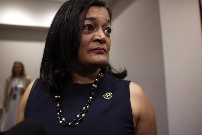 Rep. Pramila Jayapal, seen here at the U.S. Capitol on May 31, sparked controversy over the weekend when she referred to Israel as a "racist state."